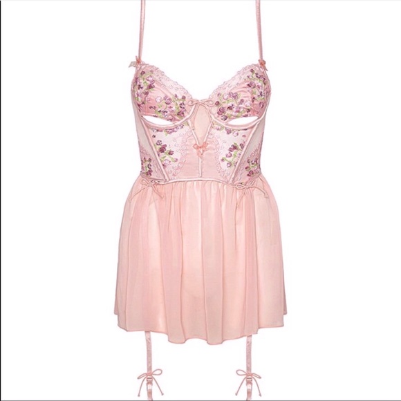 🍋 Lavender Fields Embroidery Bustier Slip Dress For Love and Lemons - Picture 8 of 10